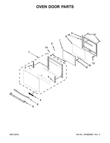 Oven Door Parts Diagram and Parts List for JMW3430DB00  Jenn-Air Microwave