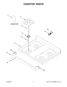 Cooktop Parts Diagram and Parts List for AGR6603SMS1  Amana Range