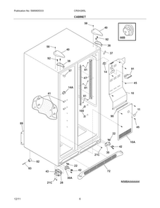 Cabinet Diagram and Parts List for CRSH265LW3  Crosley Refrigerator