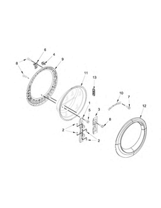 Door Parts Diagram and Parts List for NFW5700BW0  Amana Washer