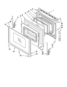 Door Parts Diagram and Parts List for AER5844VAW1  Amana Range
