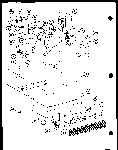 Base Pan Assembly Diagram and Parts List for RC-20SE P76881-4M Amana Microwave