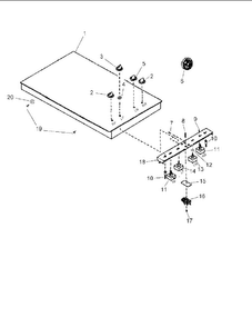 Cooktop Diagram and Parts List for AK2T30W2-P1131563NW  Amana Cooktop