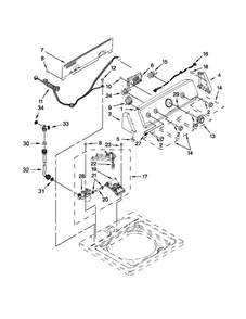 Controls And Water Inlet Parts Diagram and Parts List for 4GMVWC300YW1  Maytag Washer