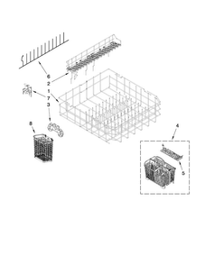 Lower Rack Parts Diagram and Parts List for MDB8959SAB1  Maytag Dishwasher