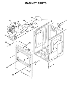 Cabinet Parts 1 Diagram and Parts List for MED6230RHW1  Maytag Dryer