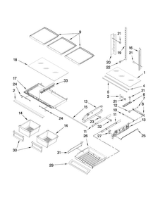 Shelf Parts Diagram and Parts List for MFI2569VEB1  Maytag Refrigerator