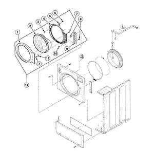 Part Location Diagram of 802934 Maytag Dryer door hinge
