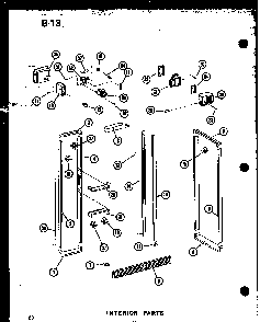 Interior Parts Diagram and Parts List for SRI19E-C-P74870-5WC  Amana Refrigerator