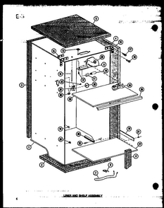 Liner And Shelf Assembly Diagram and Parts List for UF22C P60345-82W Amana Freezer