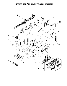 Upper Rack And Track Parts Diagram and Parts List for 66514799N512  Kenmore Dishwasher