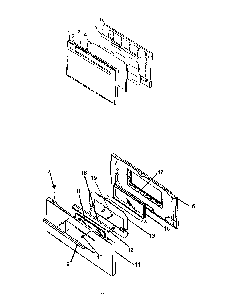 Oven Door Assy Diagram and Parts List for RBP29AA0 P1143042NW Caloric Range