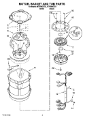 MOTOR, BASKET AND TUB PARTS Diagram and Parts List for MTW6600TQ1  Maytag Washer