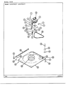 Base Diagram and Parts List for 6749  Norge Washer
