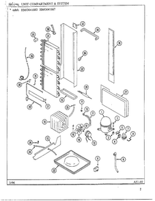 Unit Compartment/system Diagram and Parts List for HMG641667  Admiral Refrigerator