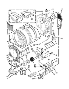 Bulkhead Parts Diagram and Parts List for MED7100DW0  Maytag Dryer