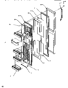 Freezer Door Diagram and Parts List for SSD522SW-P1184702WW  Amana Refrigerator