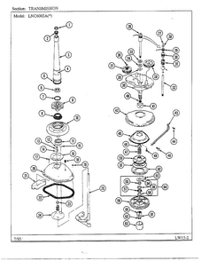 Transmission Diagram and Parts List for 6002A REV A Norge Washer