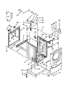 Washer Cabinet Parts Diagram and Parts List for MLG20PRCWW0  Maytag Washer Dryer Combo