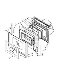Door Parts Diagram and Parts List for MER7662WS2  Maytag Range