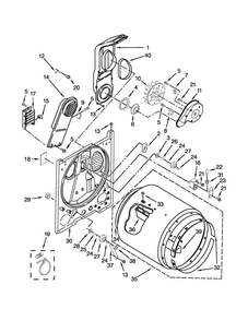 Bulkhead Parts Diagram and Parts List for MEDC415EW0  Maytag Dryer
