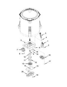 Gearcase, Motor And Pump Parts Diagram and Parts List for CAW8350EW1  Crosley Washer