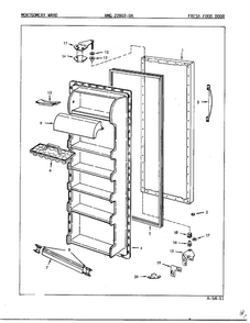Fresh Food Door Diagram and Parts List for 22802-A  Admiral Refrigerator