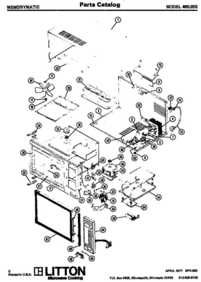 01 - Page 1 Diagram and Parts List for 460000  Litton Microwave