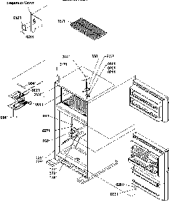 Door Hinges And Freezer Shelf Diagram and Parts List for TC18V2L-P1318004WL  Amana Refrigerator
