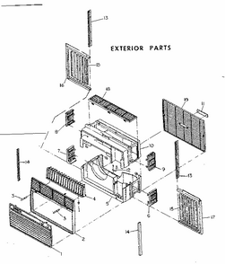 Exterior Parts Diagram and Parts List for 2937750530  Kenmore Air Conditioner