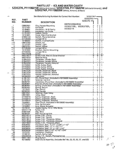 Ice And Water Cavity Page 2 Diagram and Parts List for SZDE27KB  Amana Refrigerator