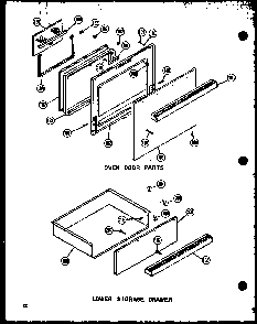 Oven Door Parts Diagram and Parts List for RCC-3 P72771-2M Amana Microwave