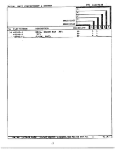 Unit Compartment/system Page 3 Diagram and Parts List for HMG191560  Admiral Refrigerator