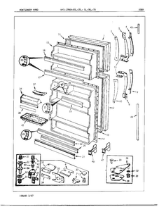 Door/misc Diagram and Parts List for 19864A  Admiral Refrigerator