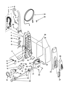 Dust Compartment And Motor Diagram and Parts List for 11630012000  Kenmore Upright Vacuum