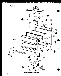 Freezer Door Parts Diagram and Parts List for BKI-20E-L-P74702-7WL  Amana Refrigerator