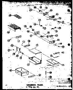 Interior Parts 18 Cu. Ft. Diagram and Parts List for T16W-P60303-53W  Amana Refrigerator