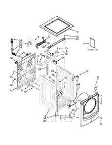 Top And Cabinet Parts Diagram and Parts List for MHW7000XG1  Maytag Washer