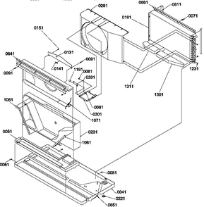 Chassis 1 Diagram and Parts List for PTC094A00HA P1214104R Amana Air Conditioner
