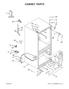 Cabinet Parts Diagram and Parts List for MFF2055FRZ00  Maytag Refrigerator