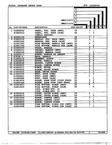 Freezer Outer Door Page 2 Diagram and Parts List for HMG211577  Admiral Refrigerator