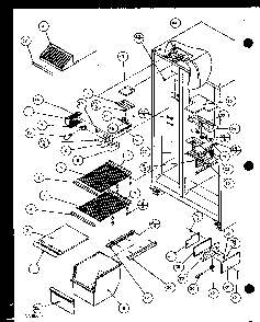 Freezer Shelving And Refrigerator Light Diagram and Parts List for SZD20MPL-P1120204WL  Amana Refrigerator