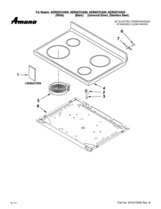 Cooktop Parts Diagram and Parts List for AER5822VAB0  Amana Range
