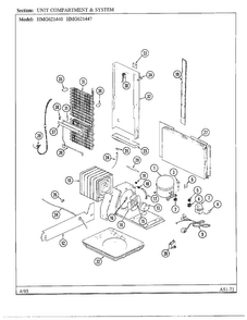 Unit Compartment And System Diagram and Parts List for 621447  Admiral Refrigerator