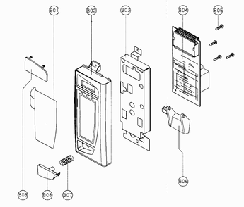 Control Panel Diagram and Parts List for MCO2122ARB  Magic Chef Microwave