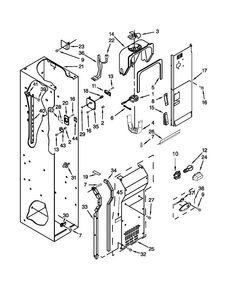 Freezer Liner And Air Flow Parts Diagram and Parts List for JS48PPDUDB20  Jenn-Air Refrigerator