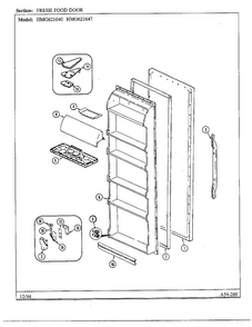 Fresh Food Door Diagram and Parts List for 621640  Admiral Refrigerator