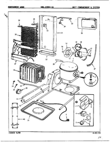 Unit Compartment And System Diagram and Parts List for 22894-OA  Admiral Refrigerator