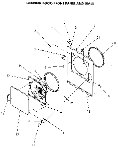 Loading Door And Seals Diagram and Parts List for NE6813L43838  Speed Queen Dryer