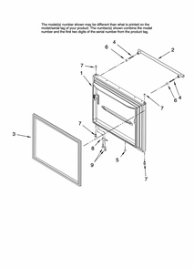 Freezer Door Parts Diagram and Parts List for GB2526REKS12  Amana Refrigerator